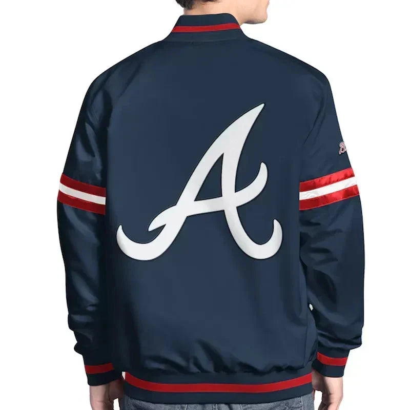 Atlanta Braves Blue Varsity Jacket – Back View