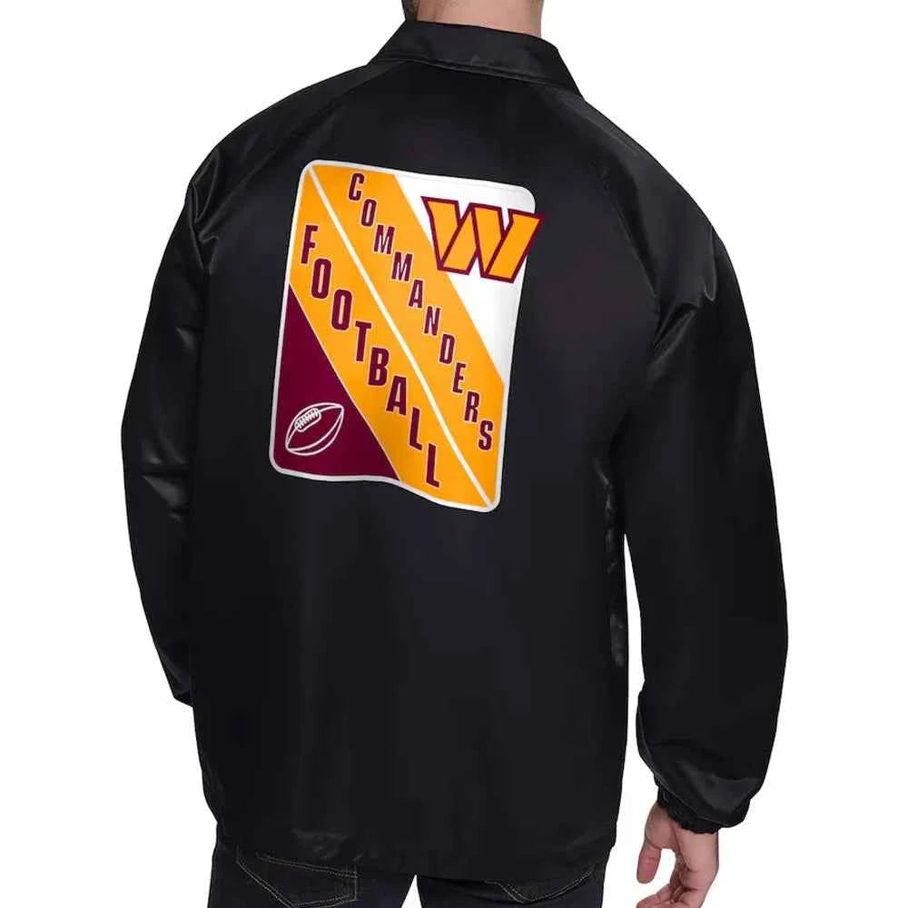 Washington Commanders Printed Logo Raglan Gray Coaches Jacket