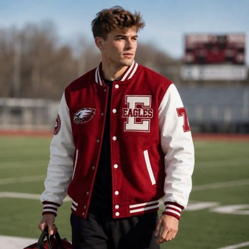 Baseball varsity jackets with classic diamond-inspired fan style