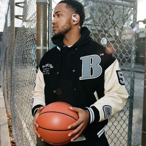 Basketball varsity jackets with retro court-inspired fan designs