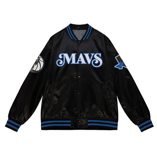 Dallas Mavericks Black Satin Jacket – Front View