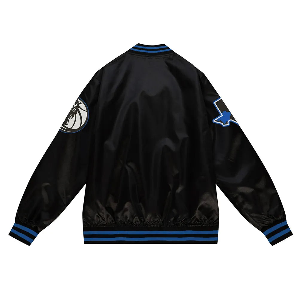 Dallas Mavericks Black Satin Jacket – Back View