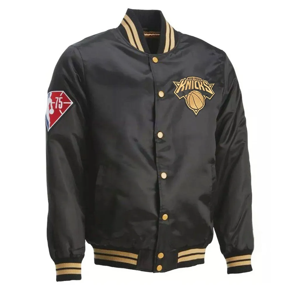 75th Anniversary NY Knicks Black Gold Jacket