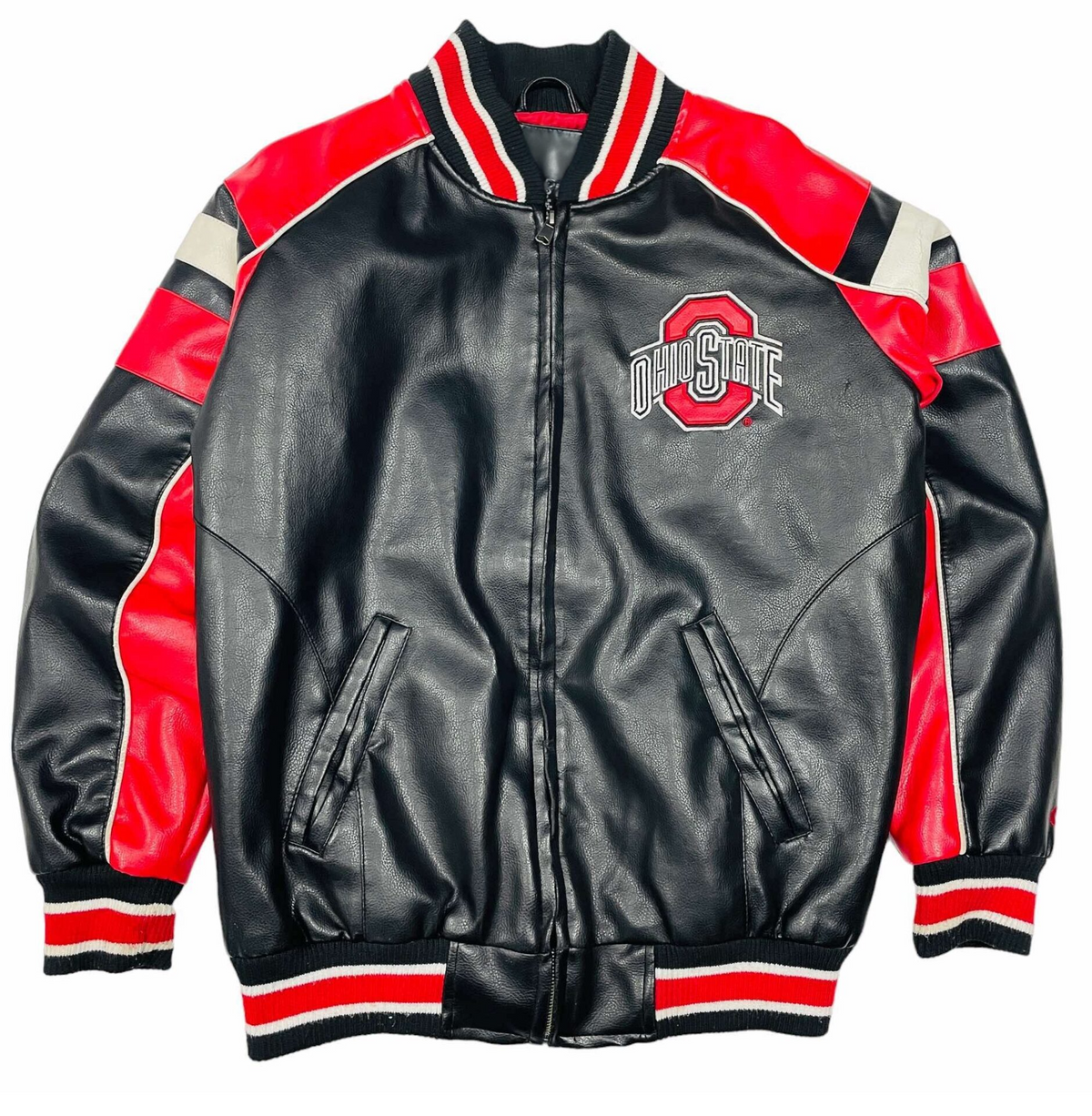 Ohio State Buckeyes Leather Jacket – Front View