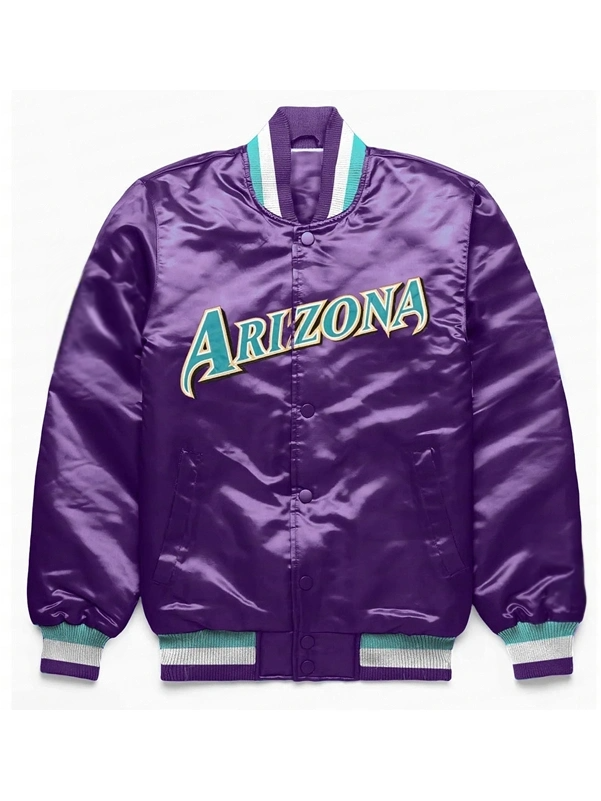 Arizona Diamondbacks Purple Satin Jacket – Front View