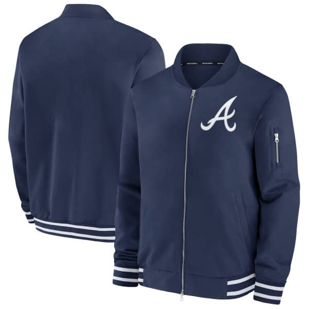 Atlanta Braves Blue Bomber Jacket – Front View