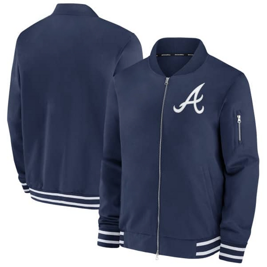Atlanta Braves Blue Bomber Jacket – Front View
