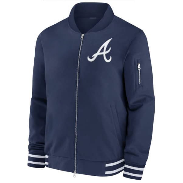 Atlanta Braves Blue Bomber Jacket – Back View