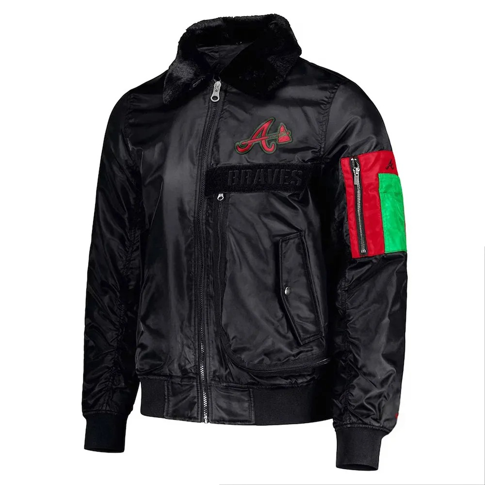 Atlanta Braves Black Sports Jacket – Back View