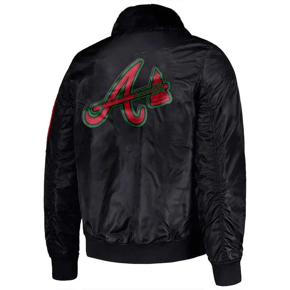 Atlanta Braves Black Sports Jacket – Side View