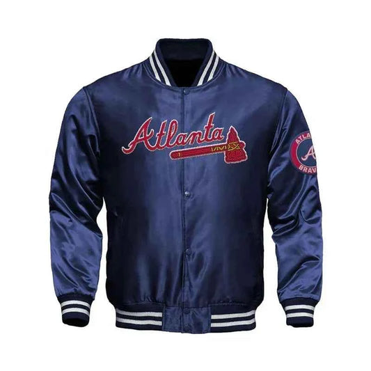 Atlanta Braves Locker Room Satin Varsity Full-Snap Jacket
