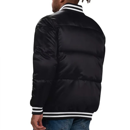 Atlanta Braves Puffer Black Satin Jacket
