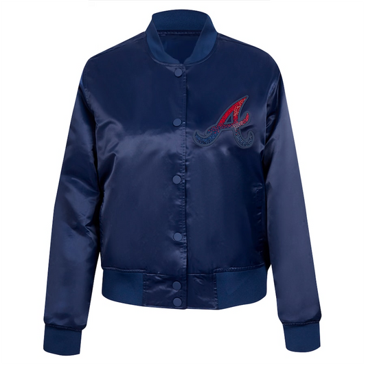 Atlanta Braves Blue Satin Jacket – Back View