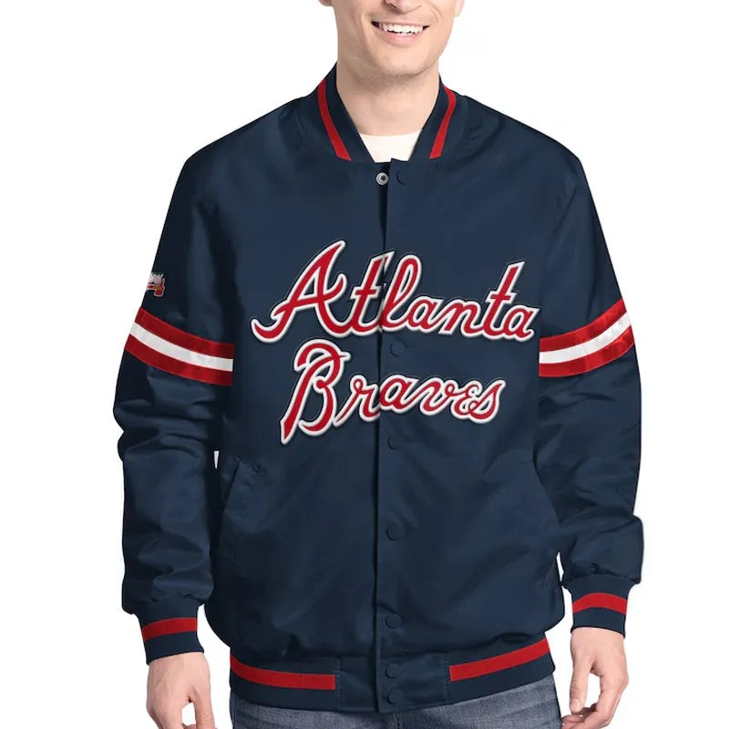 Atlanta Braves Blue Varsity Jacket – Front View