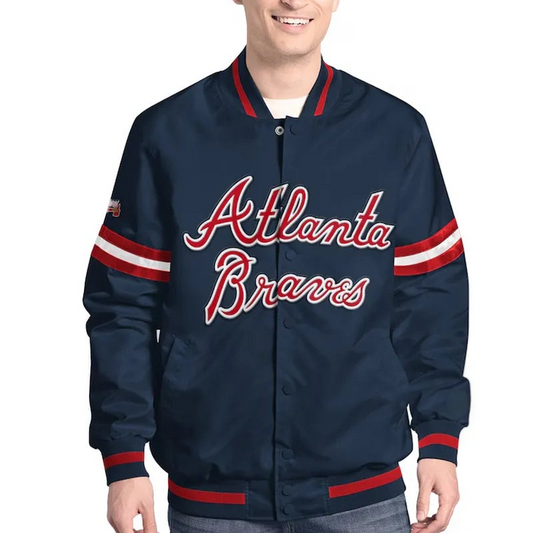 Atlanta Braves Blue Varsity Jacket – Front View