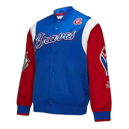 Atlanta Braves Blue Satin Jacket – Back View