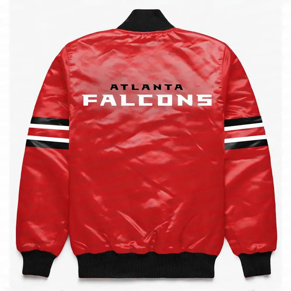 Atlanta Falcons Red Satin Jacket – Back View
