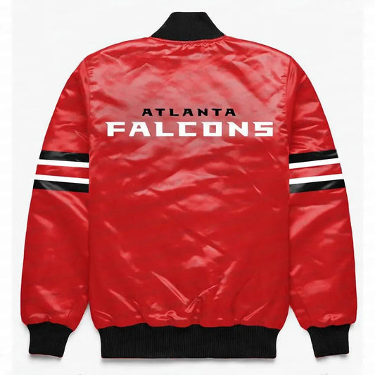 Atlanta Falcons Red Satin Jacket – Back View