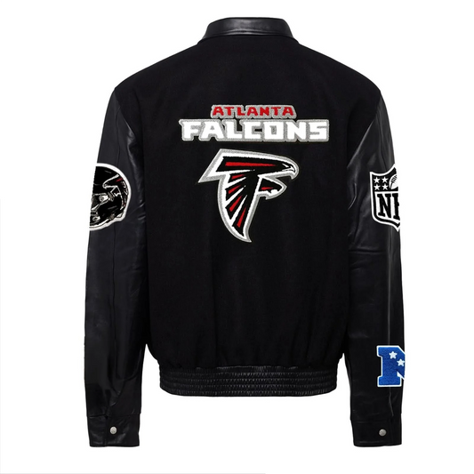 Atlanta Falcons Black Varsity Jacket – Back View