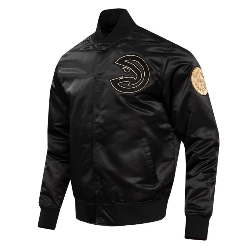 Atlanta Hawks Gold Satin Jacket – Front View