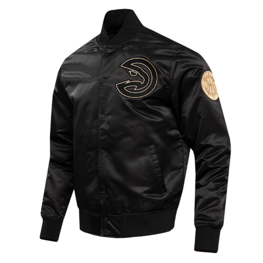 Atlanta Hawks Gold Satin Jacket – Front View