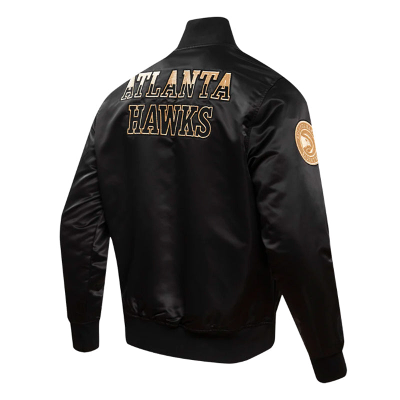 Atlanta Hawks Gold Satin Jacket – Back View