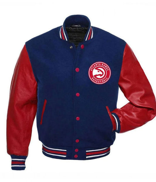 Atlanta Hawks Red Varsity Jacket – Front View