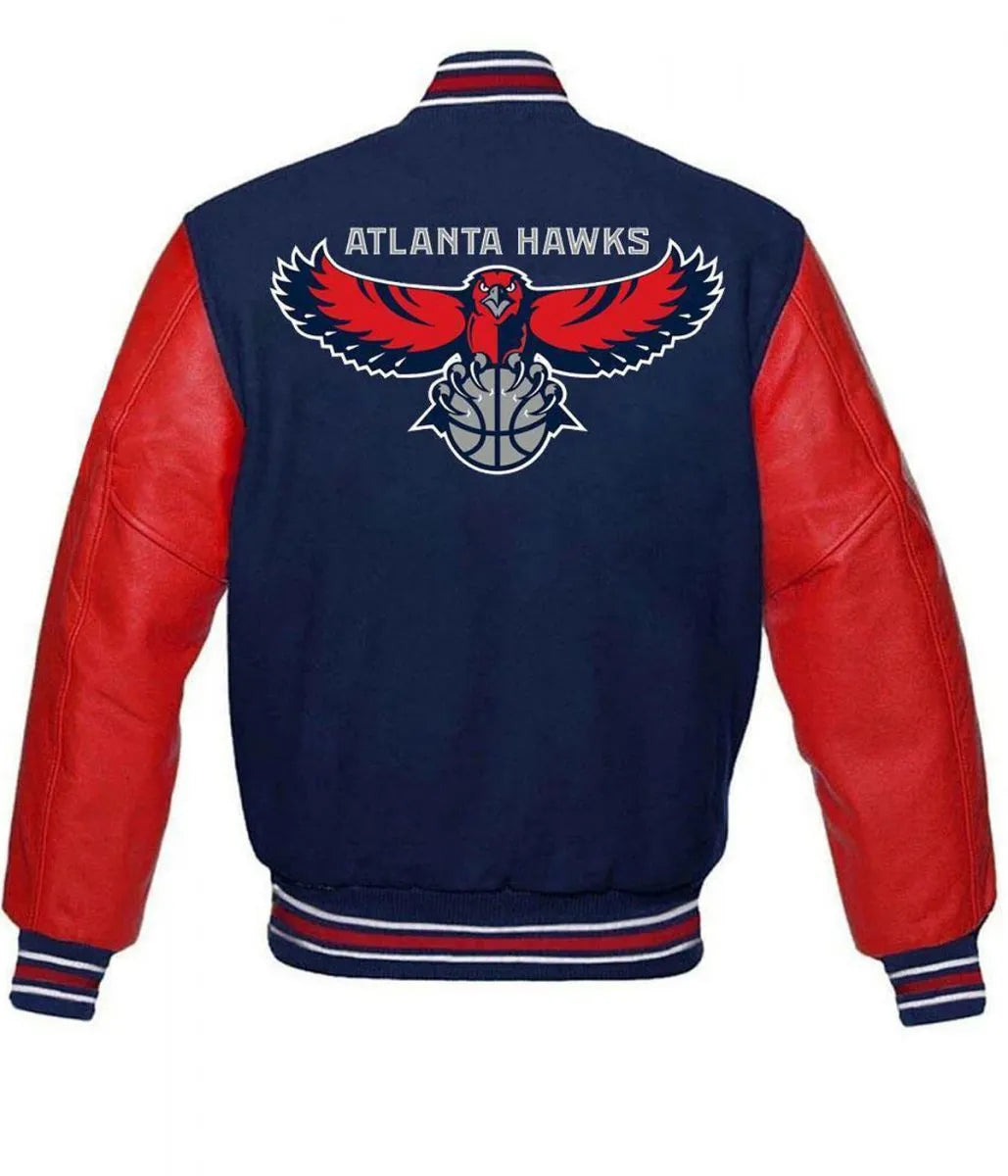 Atlanta Hawks Red Varsity Jacket – Back View
