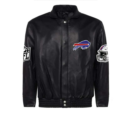 Buffalo Bills Black Leather Jacket – Front View