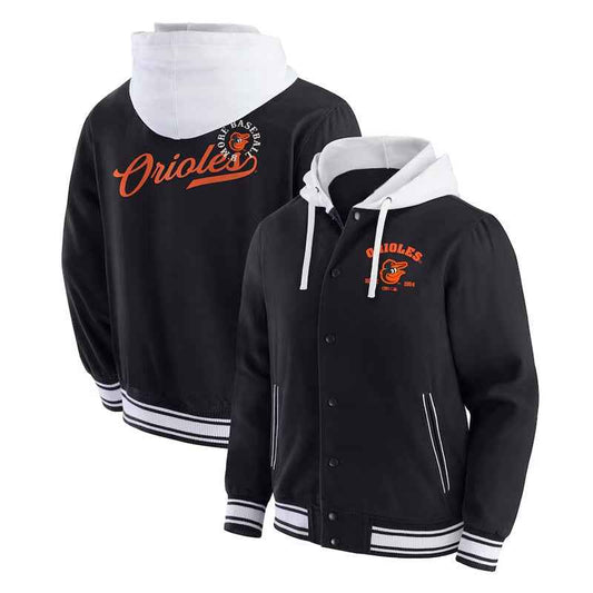 Baltimore Orioles Black Cotton Hooded Jacket