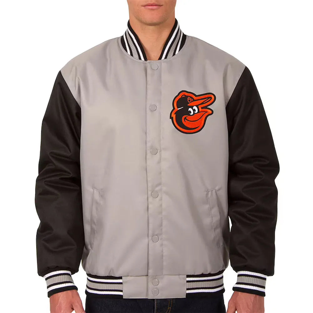 Baltimore Orioles Black Varsity Jacket – Front View