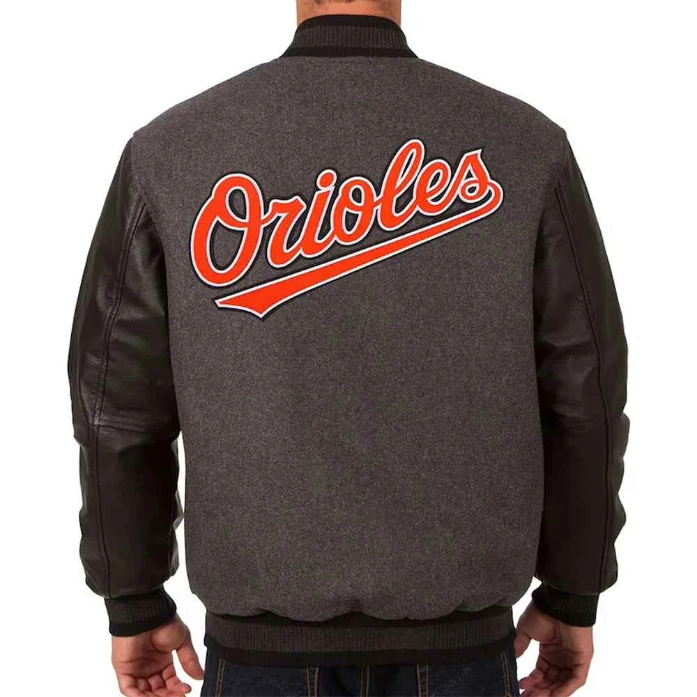Baltimore Orioles Charcoal and Black Varsity Jacket