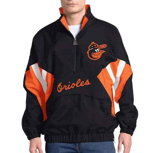 Baltimore Orioles Cooperstown Chief Black Half-Zip Pullover