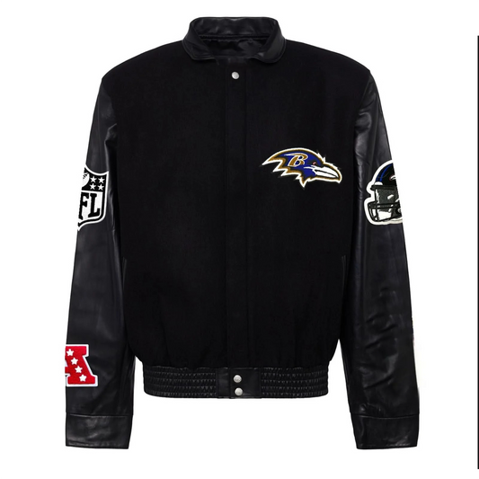 Baltimore Ravens Black Varsity Jacket – Front View