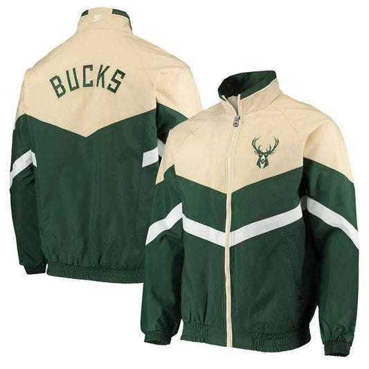 Bank Shot Oxford Milwaukee Bucks Green/Cream Jacket