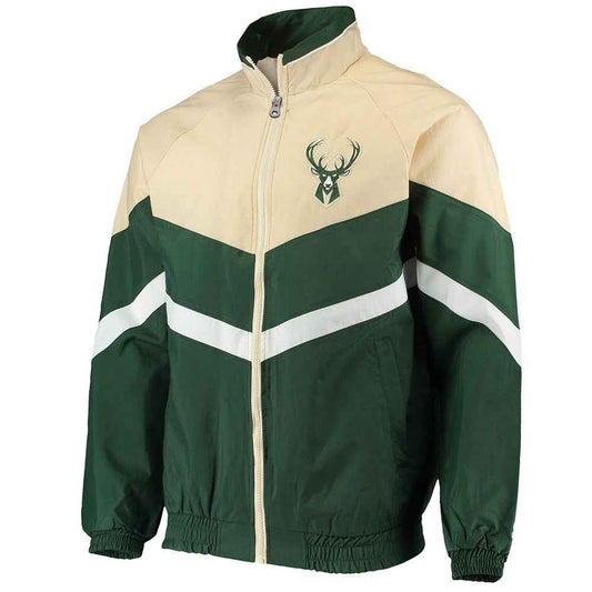 Bank Shot Oxford Milwaukee Bucks Green/Cream Jacket