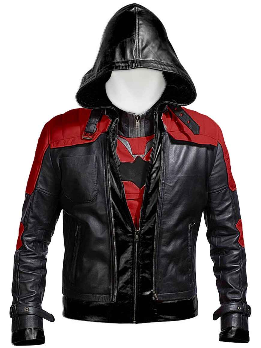 Batman Knight Leather Hood Jacket (Replica - Inspired Design)