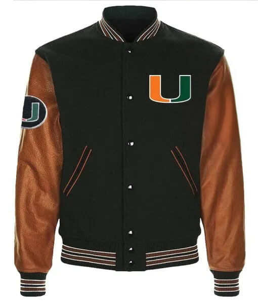Black Black Varsity Jacket – Front View