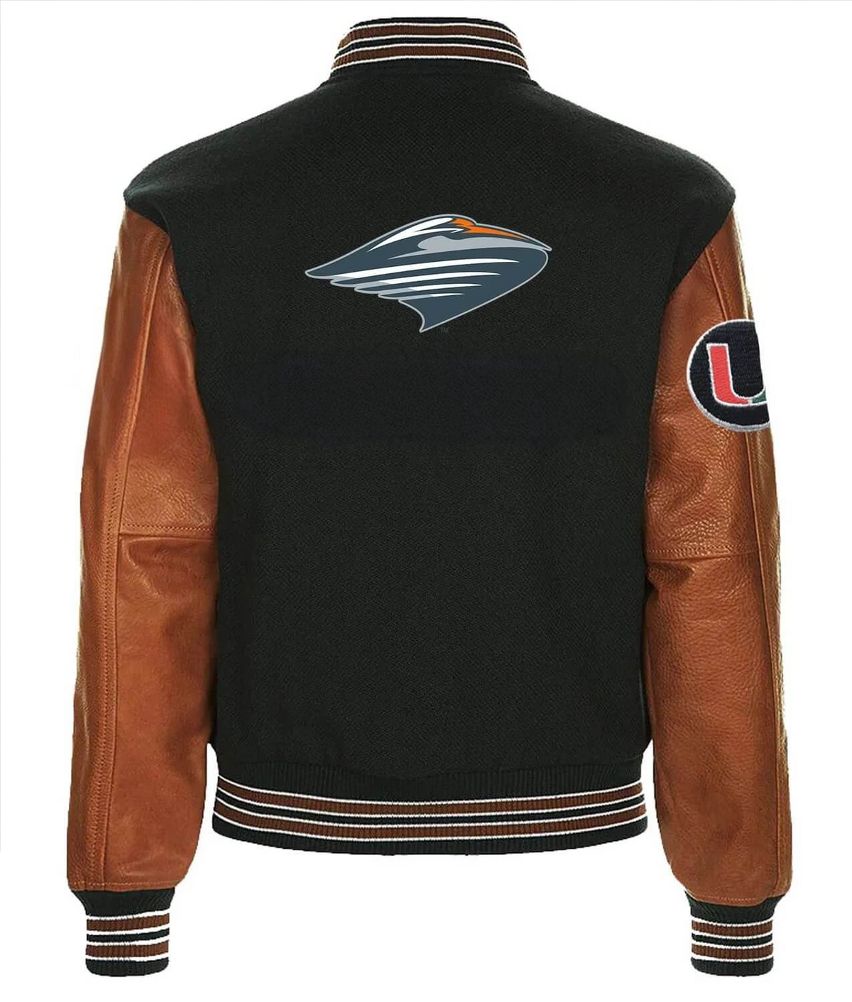 Black Black Varsity Jacket – Back View