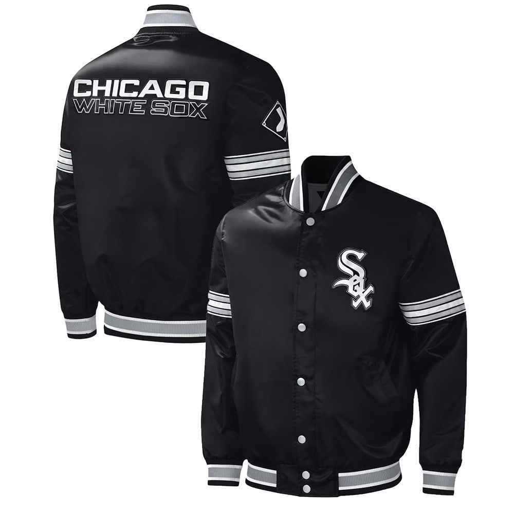Black Chicago White Sox Midfield Satin Jacket