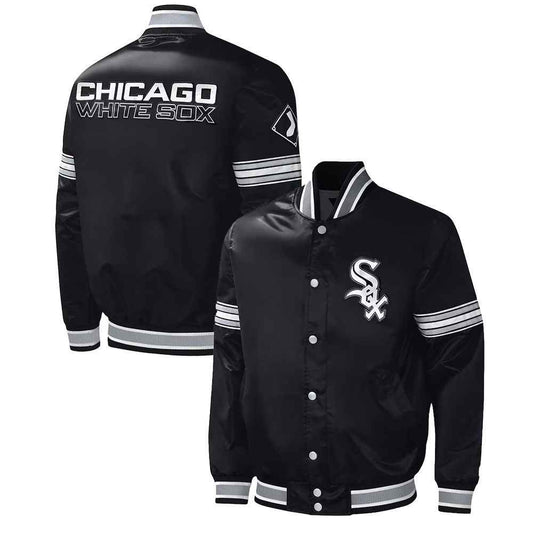 Black Chicago White Sox Midfield Satin Jacket