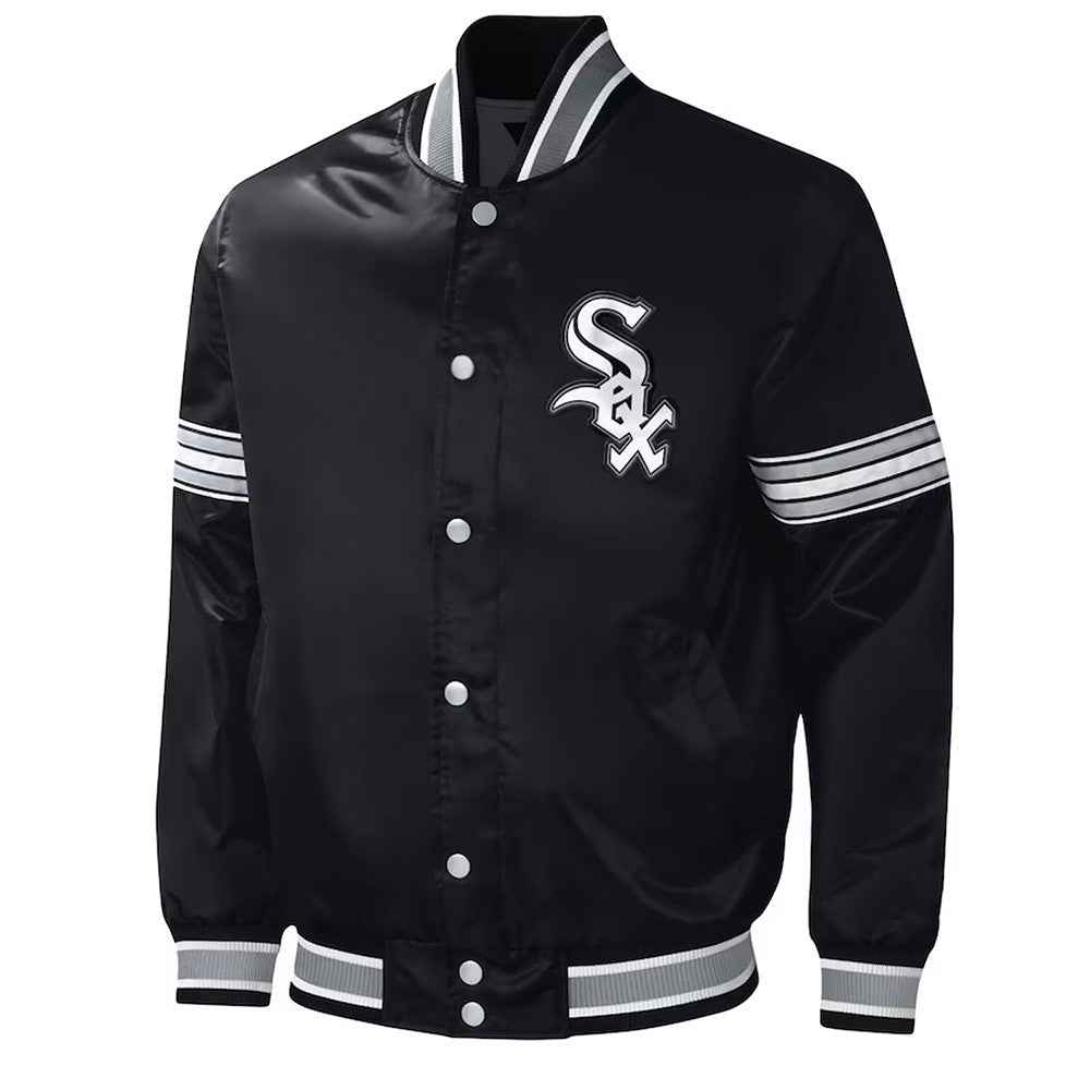 Black Chicago White Sox Midfield Satin Jacket