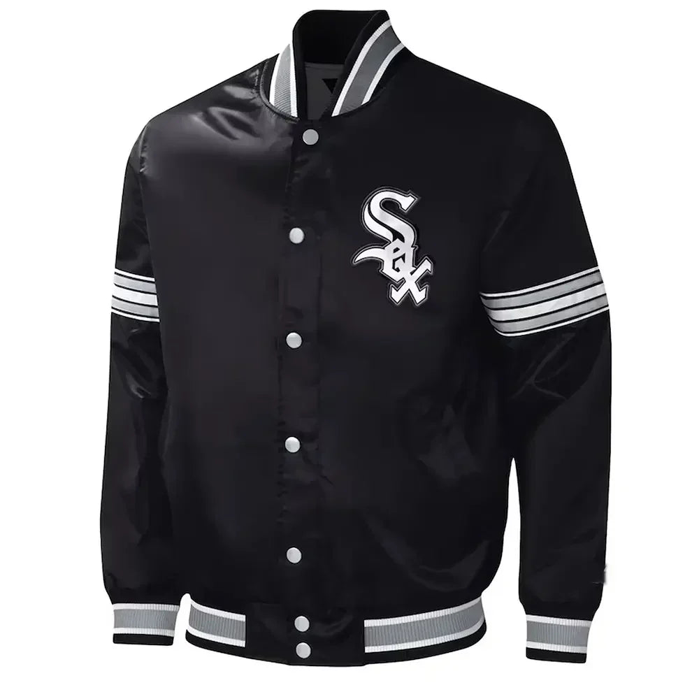 Chicago White Sox Black Satin Jacket – Back View