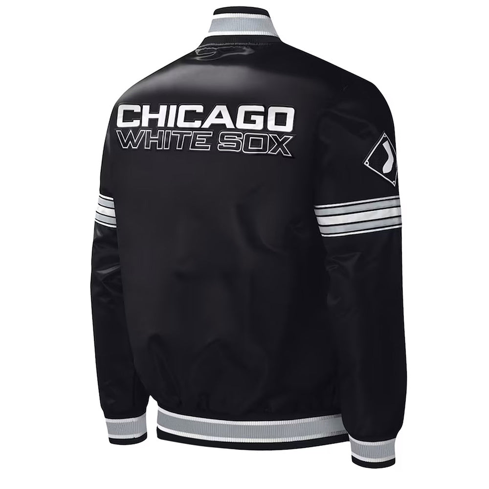 Chicago White Sox Black Satin Jacket – Side View