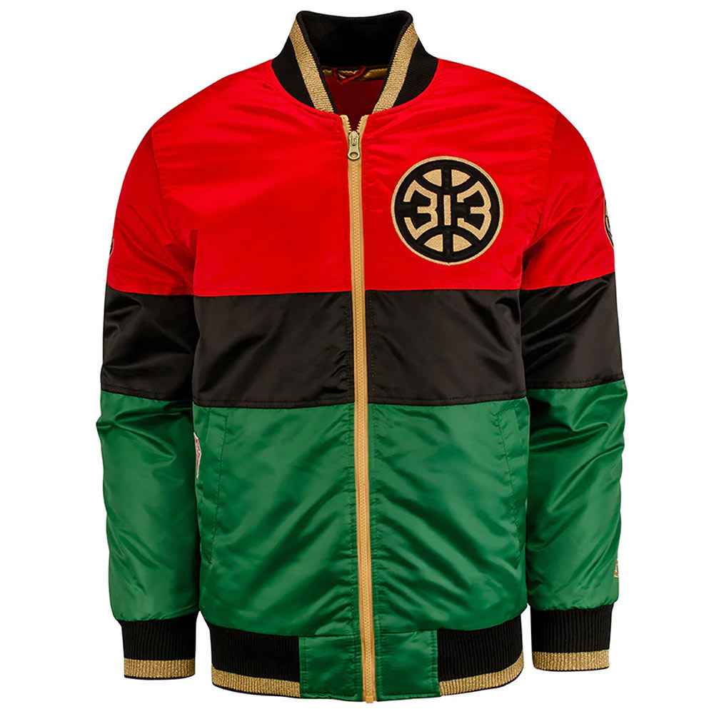 Black History Month Detroit Pistons Color Block Jacket