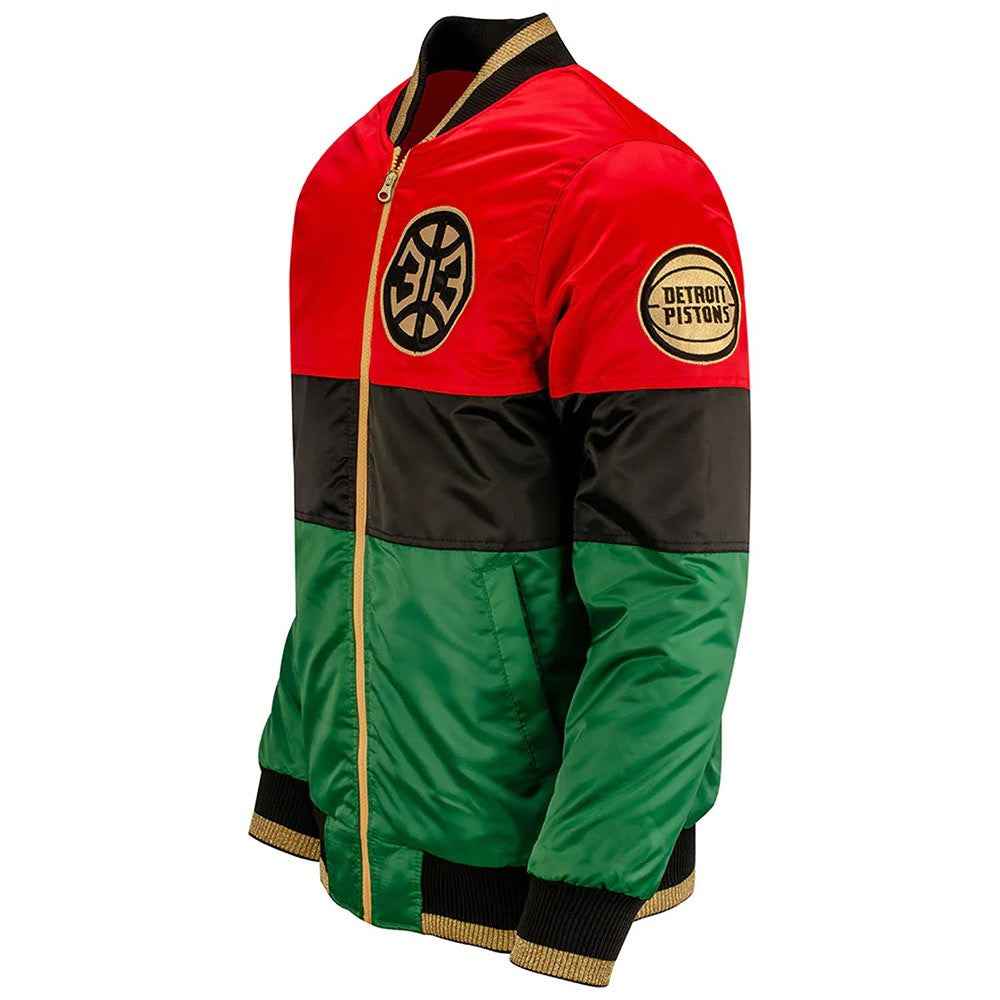 Black History Month Detroit Pistons Color Block Jacket