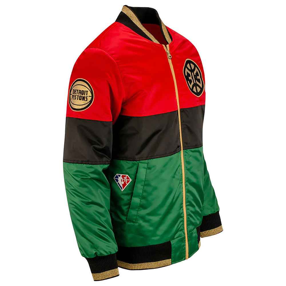 Black History Month Detroit Pistons Color Block Jacket