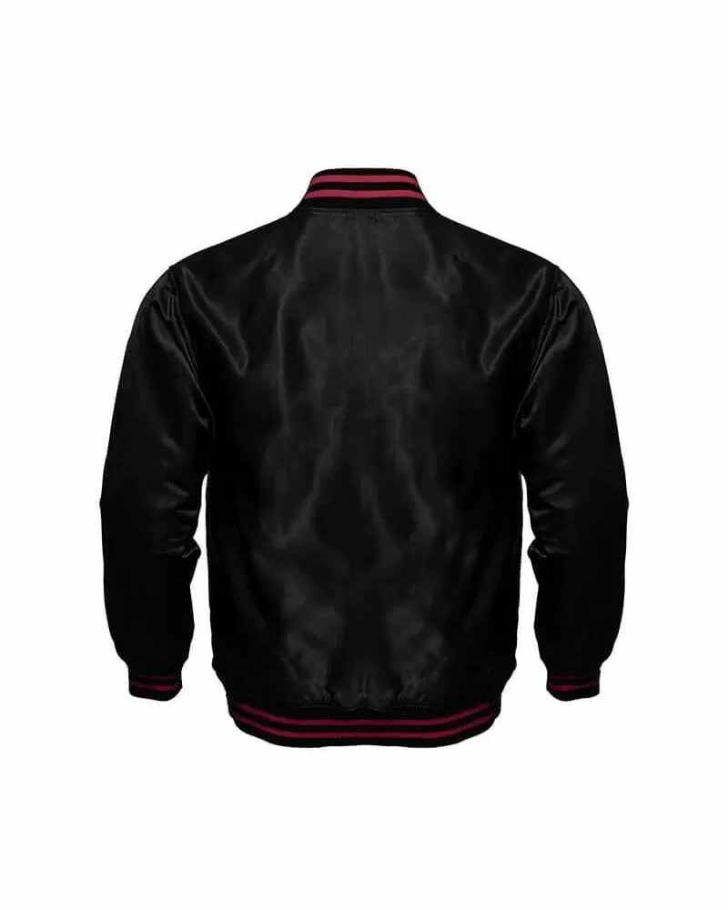 Atlanta Braves Black Satin Jacket – Back View