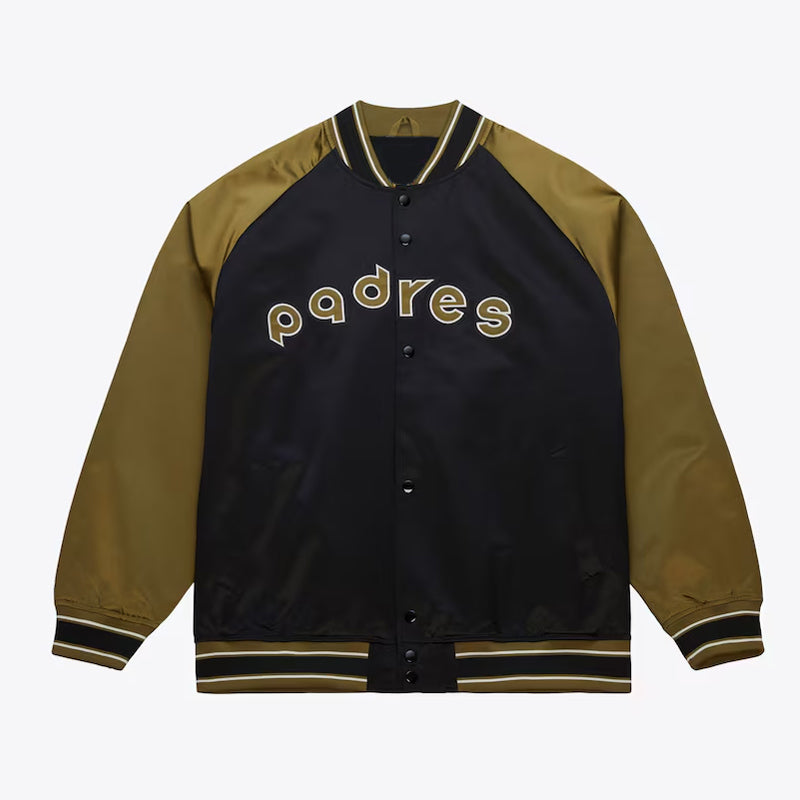 San Diego Padres Black Satin Jacket – Front View