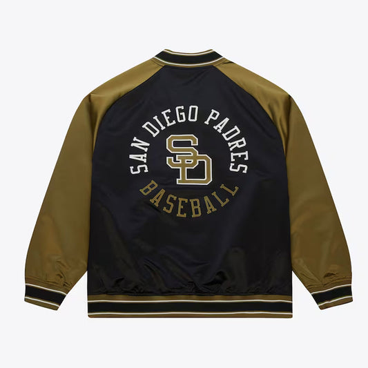 San Diego Padres Black Satin Jacket – Back View